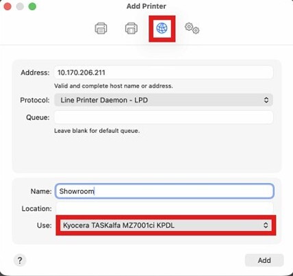 Install a Kyocera Printer Driver (Mac)