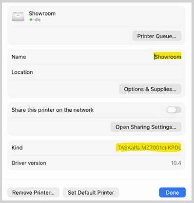Install a Kyocera Printer Driver (Mac)