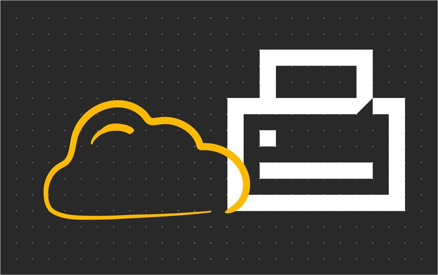 Print fleet services icon with yellow gesture