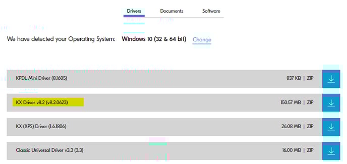 KX driver download