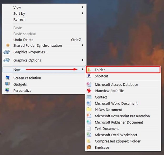Create new folder