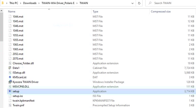 Setup TWAIN driver application