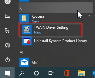 TWAIN driver setting